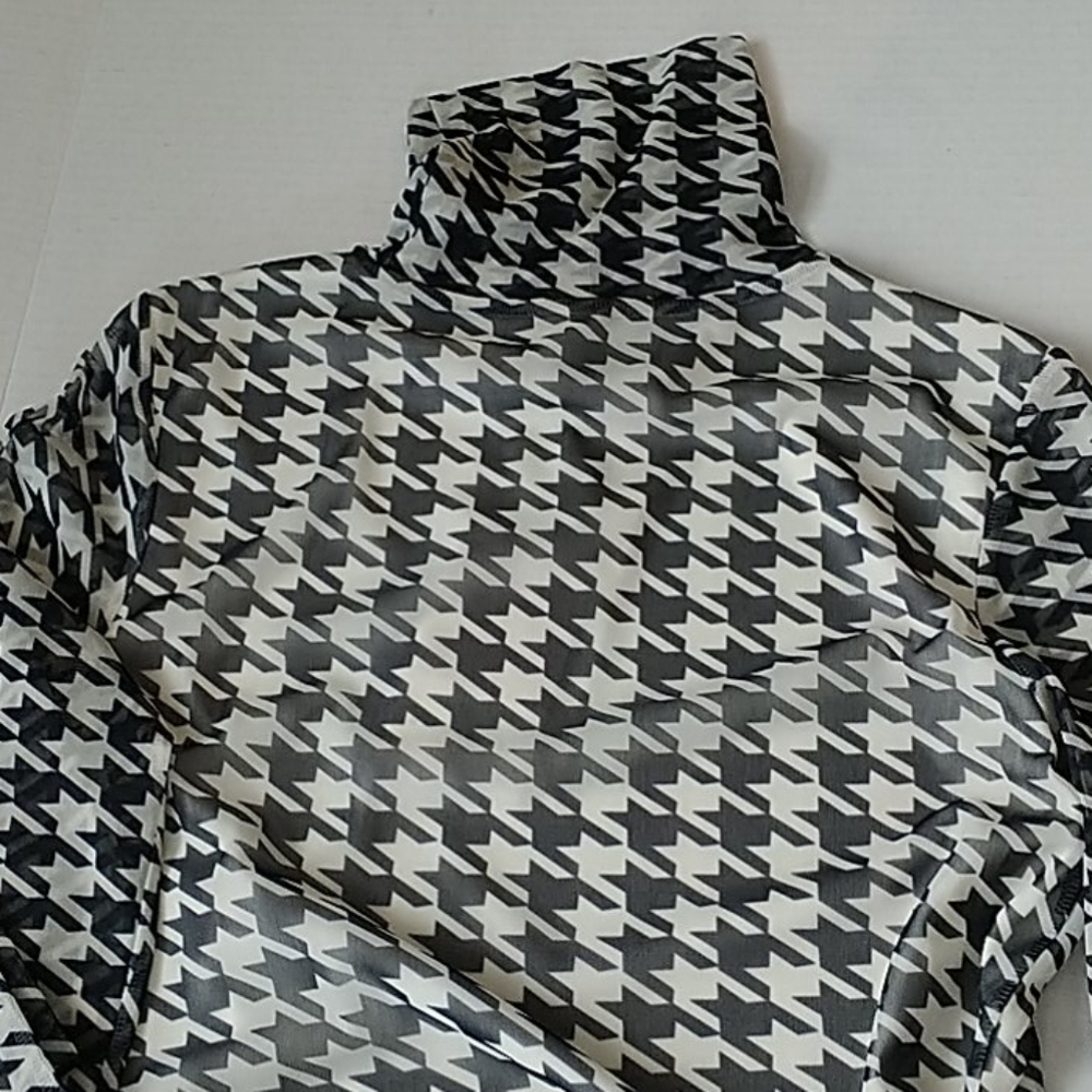 Rhino & Pelle, Black/White Mesh Dress, Sz M - Picture 11 of 12